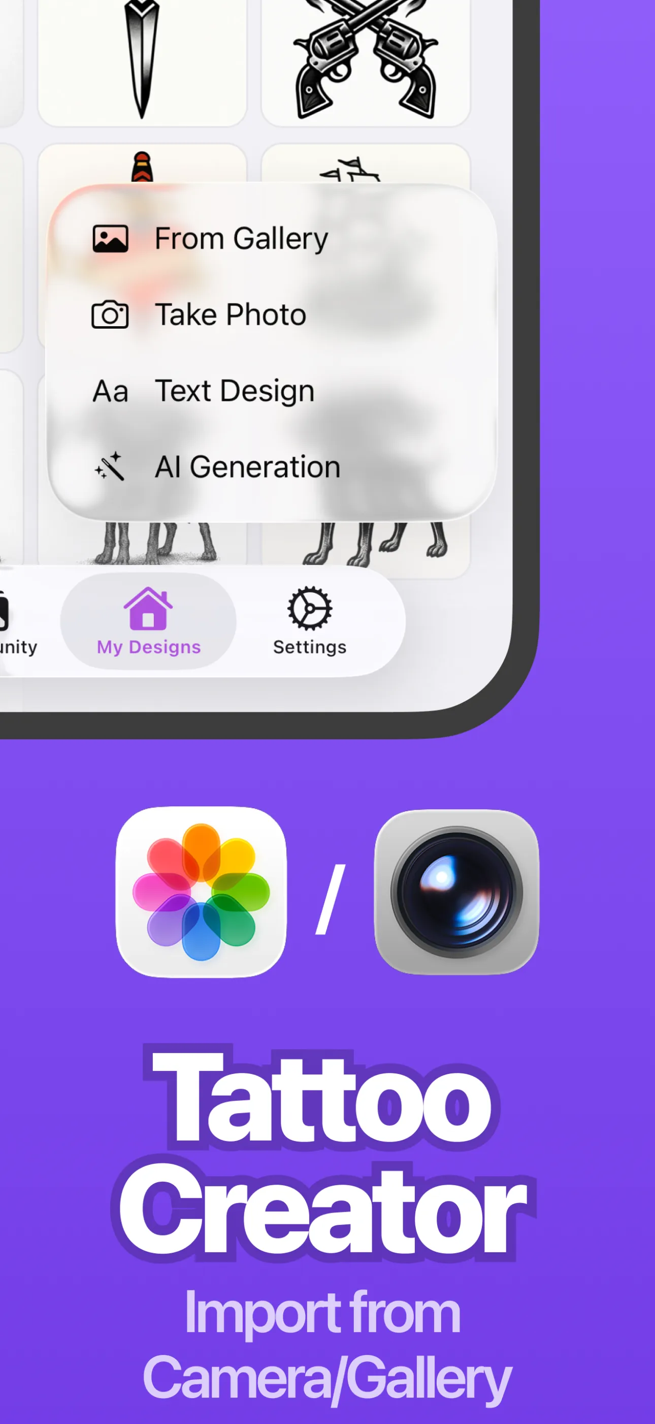 Import & manage designs